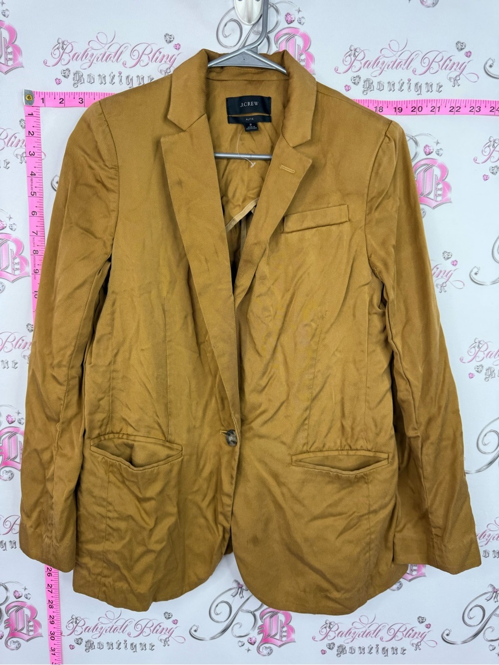 J. Crew alfie blazer brown Mustard Yellow Single-Button Blazer